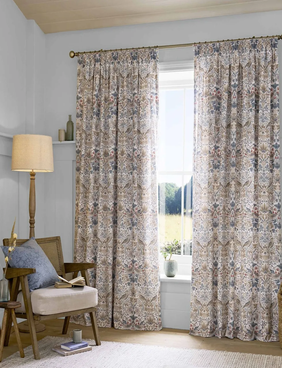 Strawberry Thief Pencil Pleat Curtains