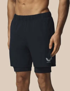 Stretch Two Layer Zip Pocket Sports Shorts