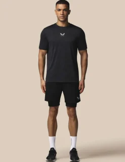 Stretch Two Layer Zip Pocket Sports Shorts