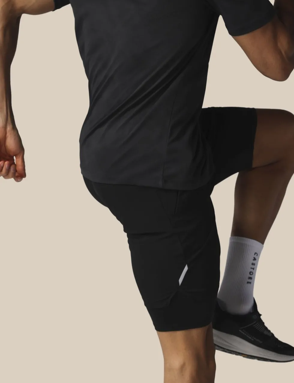 Stretch Two Layer Zip Pocket Sports Shorts