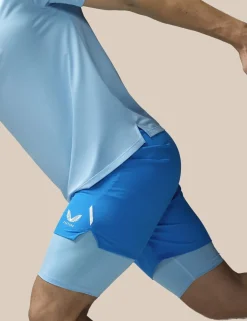 Stretch Two Layer Zip Pocket Sports Shorts