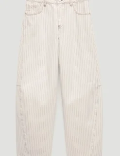 Striped Barrel Leg Jeans