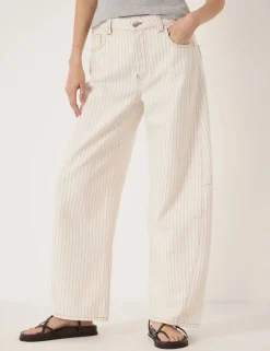 Striped Barrel Leg Jeans