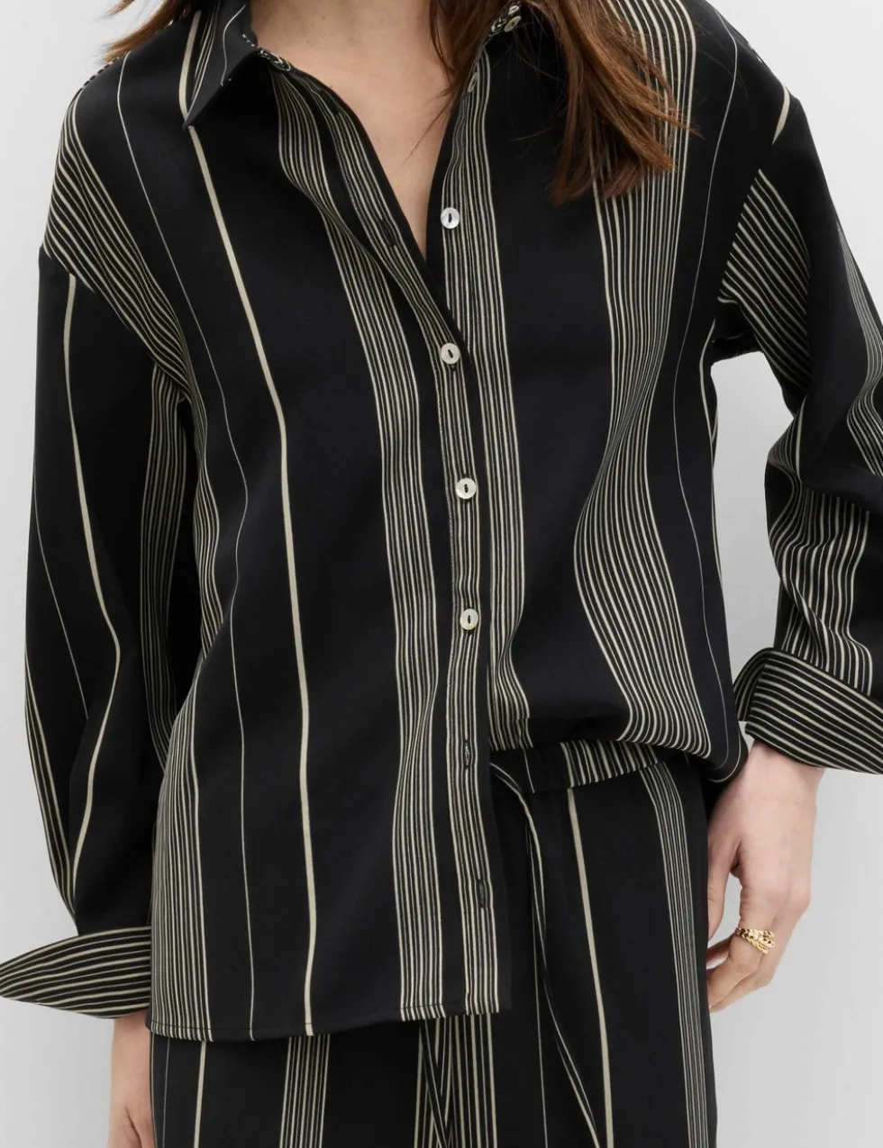 Striped Collared Button Through Shirt