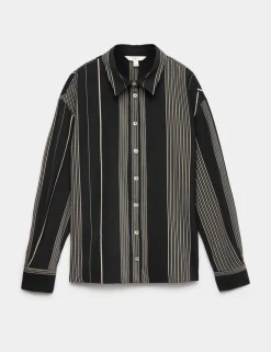 Striped Collared Button Through Shirt