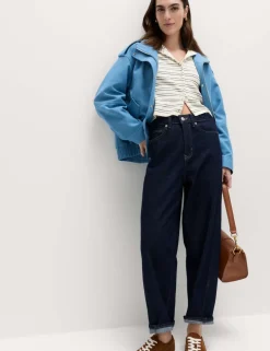 Striped Crew Neck Cropped Cardigan