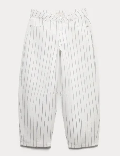 Striped Denim Barrel Jeans (6-16 Yrs)