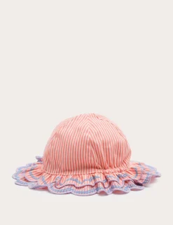Striped Double Frill Bucket Hat (0-3 Yrs)