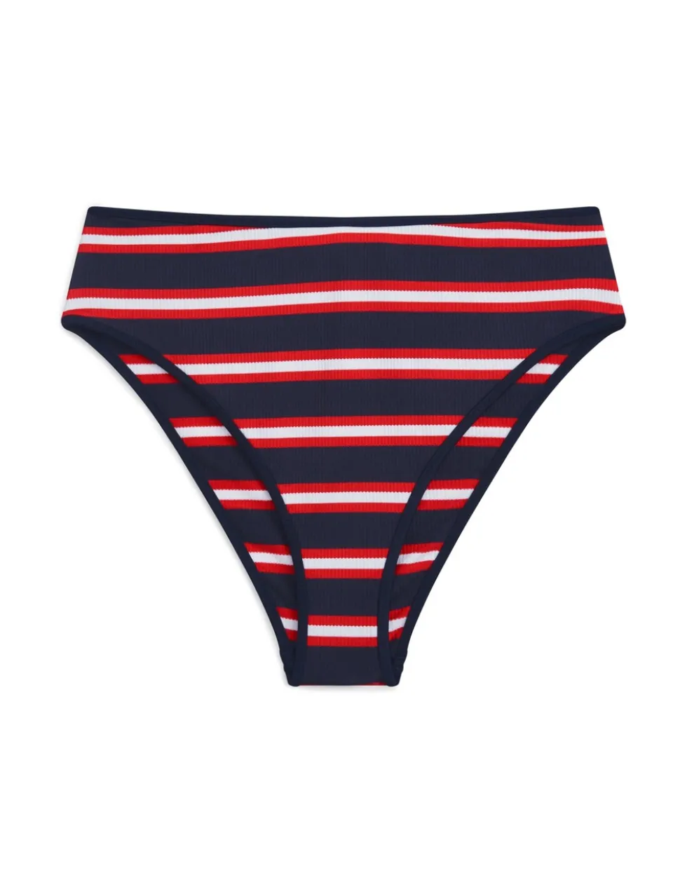 Striped High Waisted Bikini Bottoms