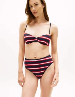 Striped High Waisted Bikini Bottoms