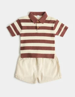 Striped Knit Top & Shorts Outfit (0-5 Yrs)