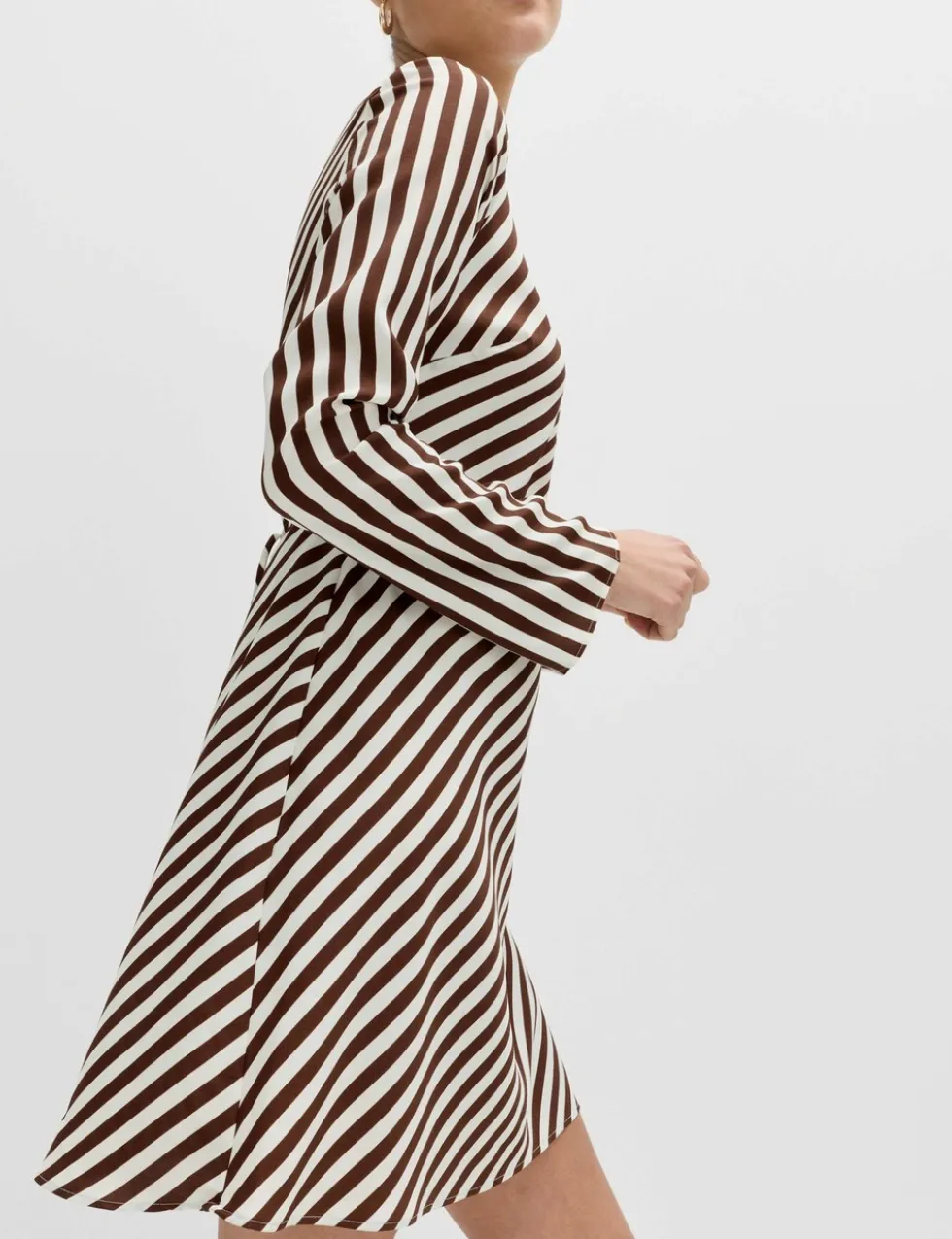 Striped Long Sleeve Mini Shift Dress