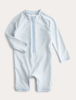 Striped Long Sleeve Swimsuit (0-3 Yrs)