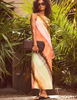 Striped Midaxi Column Dress