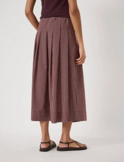 Striped Midi A-Line Skirt