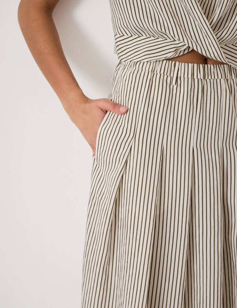 Striped Midi A-Line Skirt