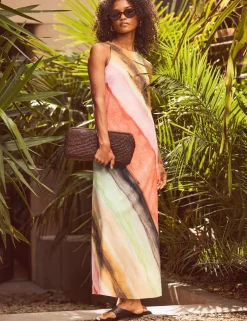 Striped Ombre Maxi Slip Dress