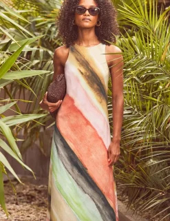 Striped Ombre Maxi Slip Dress