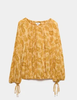 Striped Plisse Tie Detail Blouse