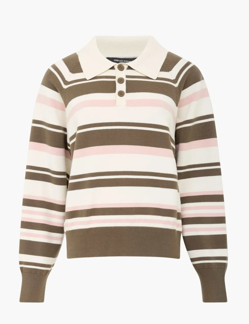 Striped Polo Neck Jumper