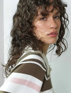 Striped Polo Neck Jumper