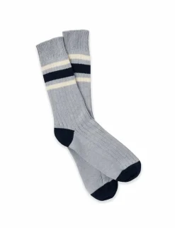 Striped Pure Cotton Ribbed Socks