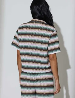 Striped Relaxed Knitted Beach Shirt