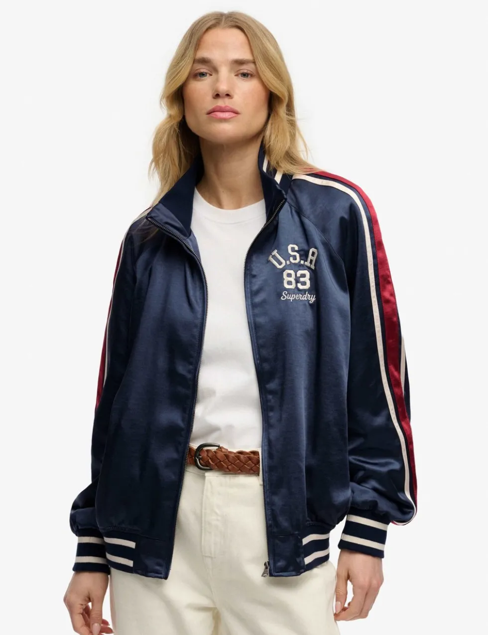 Striped Relaxed Track Jacket