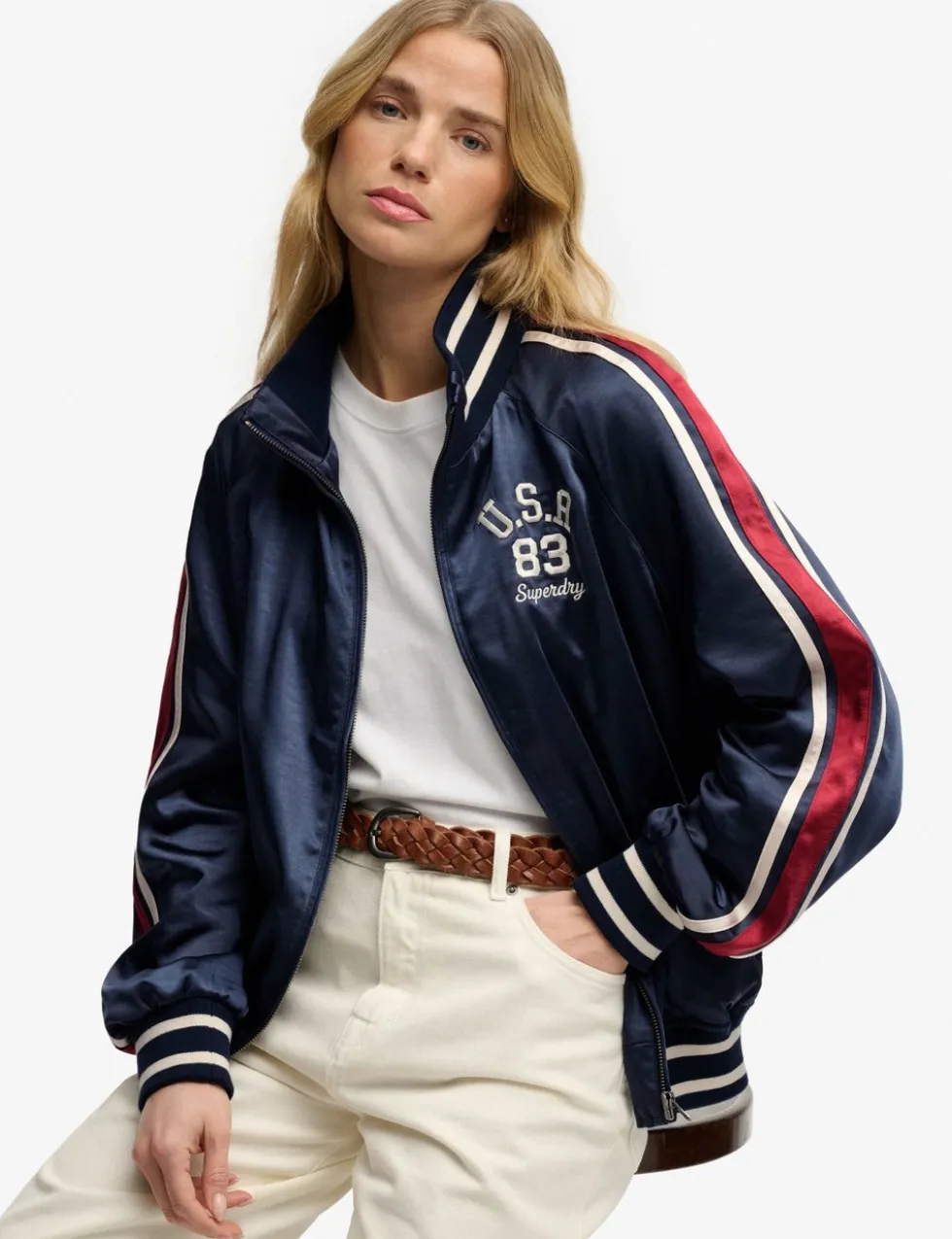 Striped Relaxed Track Jacket