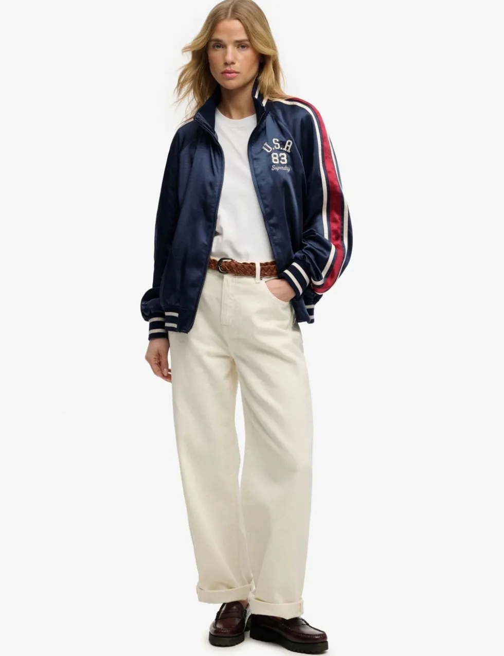 Striped Relaxed Track Jacket