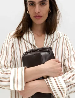 Striped Scarf Neck Detail Shirt