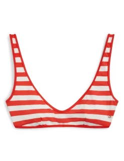 Striped Scoop Neck Bikini Top