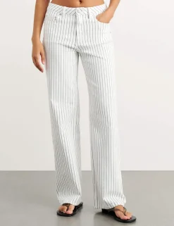 Striped Straight Leg Jeans