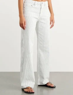Striped Straight Leg Jeans