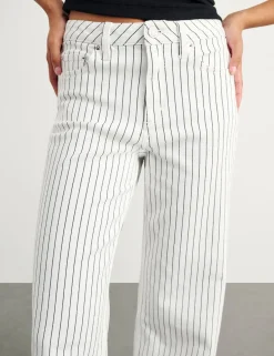 Striped Straight Leg Jeans
