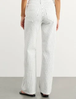 Striped Straight Leg Jeans