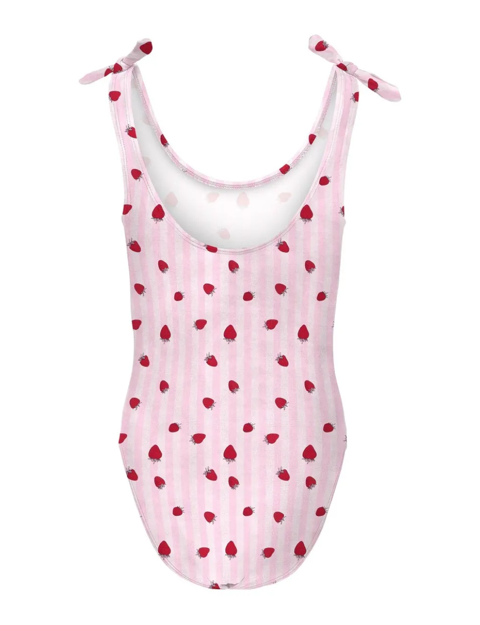 Striped Strawberry Knot Detail Swimsuit (7-14 Yrs)