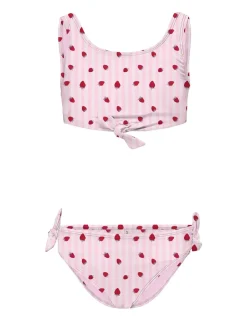 Striped Strawberry Knot Detail Bikini (7-14 Yrs)