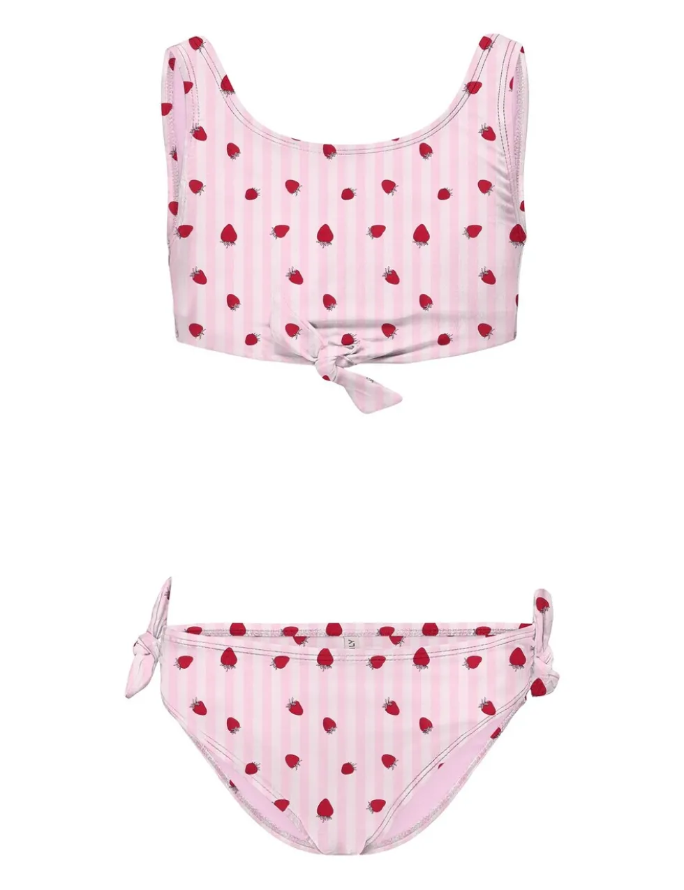 Striped Strawberry Knot Detail Bikini (7-14 Yrs)