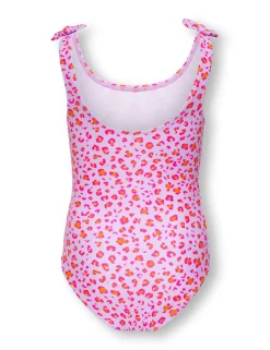 Striped Strawberry Knot Detail Swimsuit (7-14 Yrs)