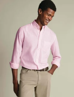 Striped Stretch Washed Poplin Oxford Shirt