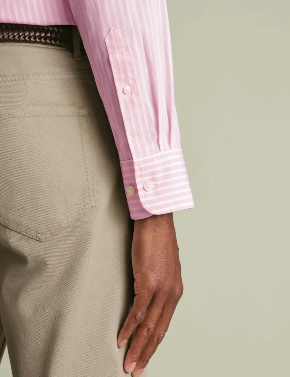 Striped Stretch Washed Poplin Oxford Shirt
