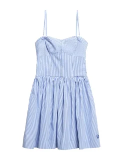 Striped Sweetheart Neckline Strappy Mini Cami Dress