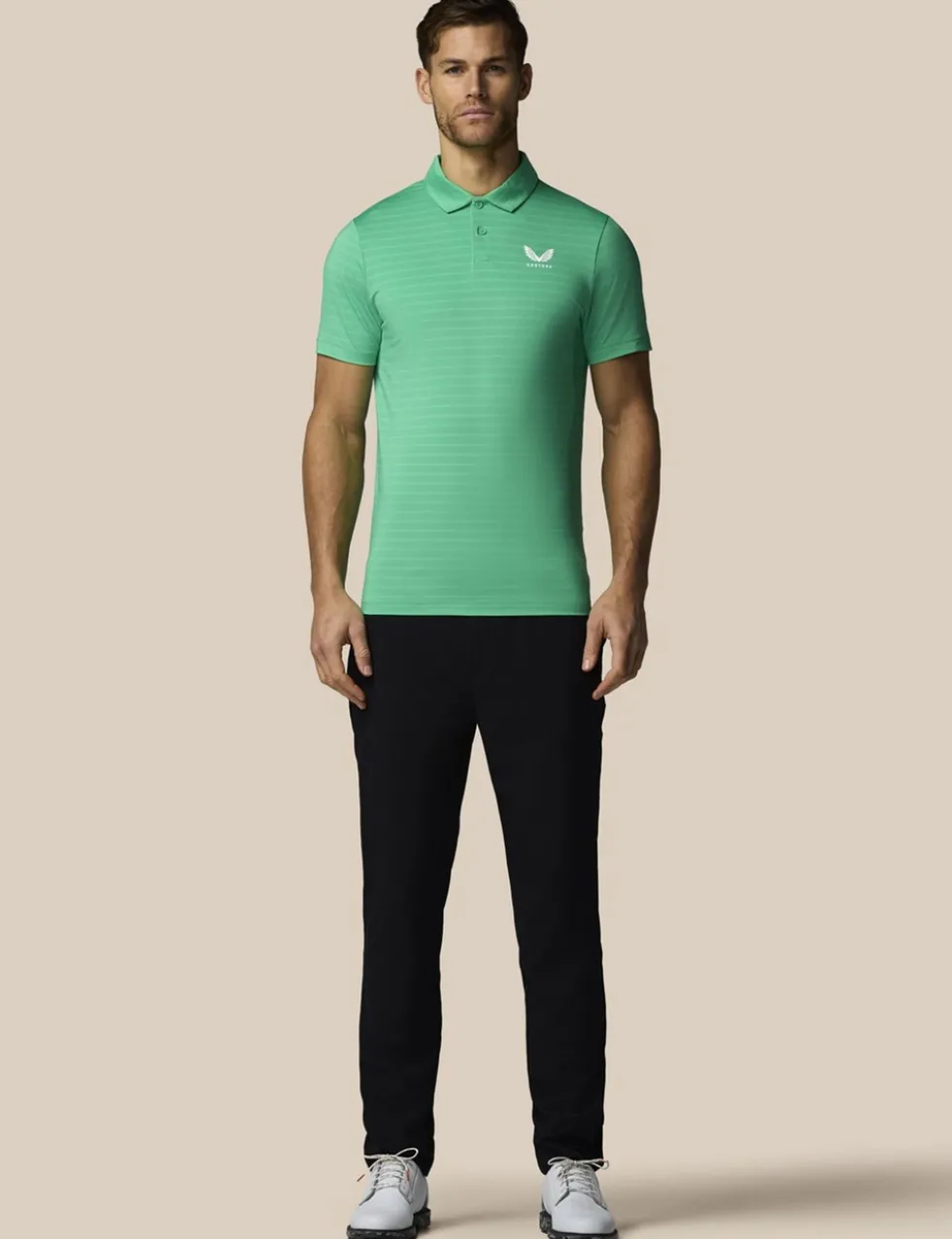 Striped Technical Stretch Polo Shirt