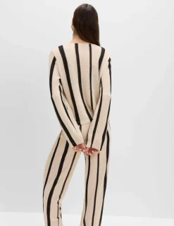 Striped Tie Front Top