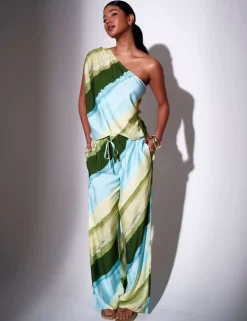 Striped Wide Leg Beach Trousers