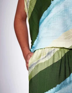 Striped Wide Leg Beach Trousers
