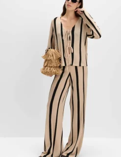 Striped Wide Leg Trousers