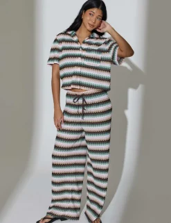 Striped Wide Leg Trousers