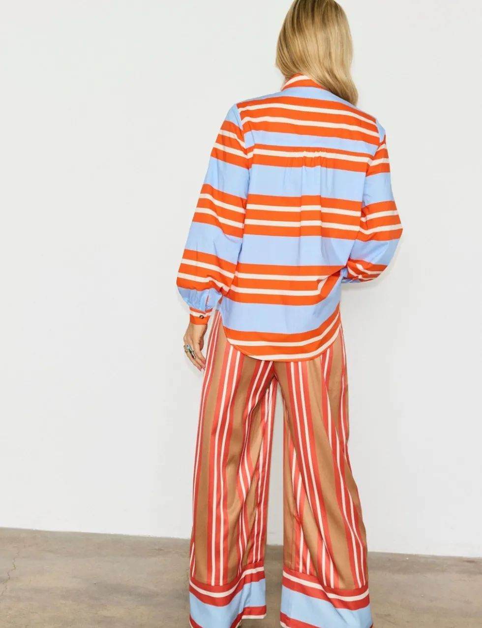 Striped Wide Leg Trousers